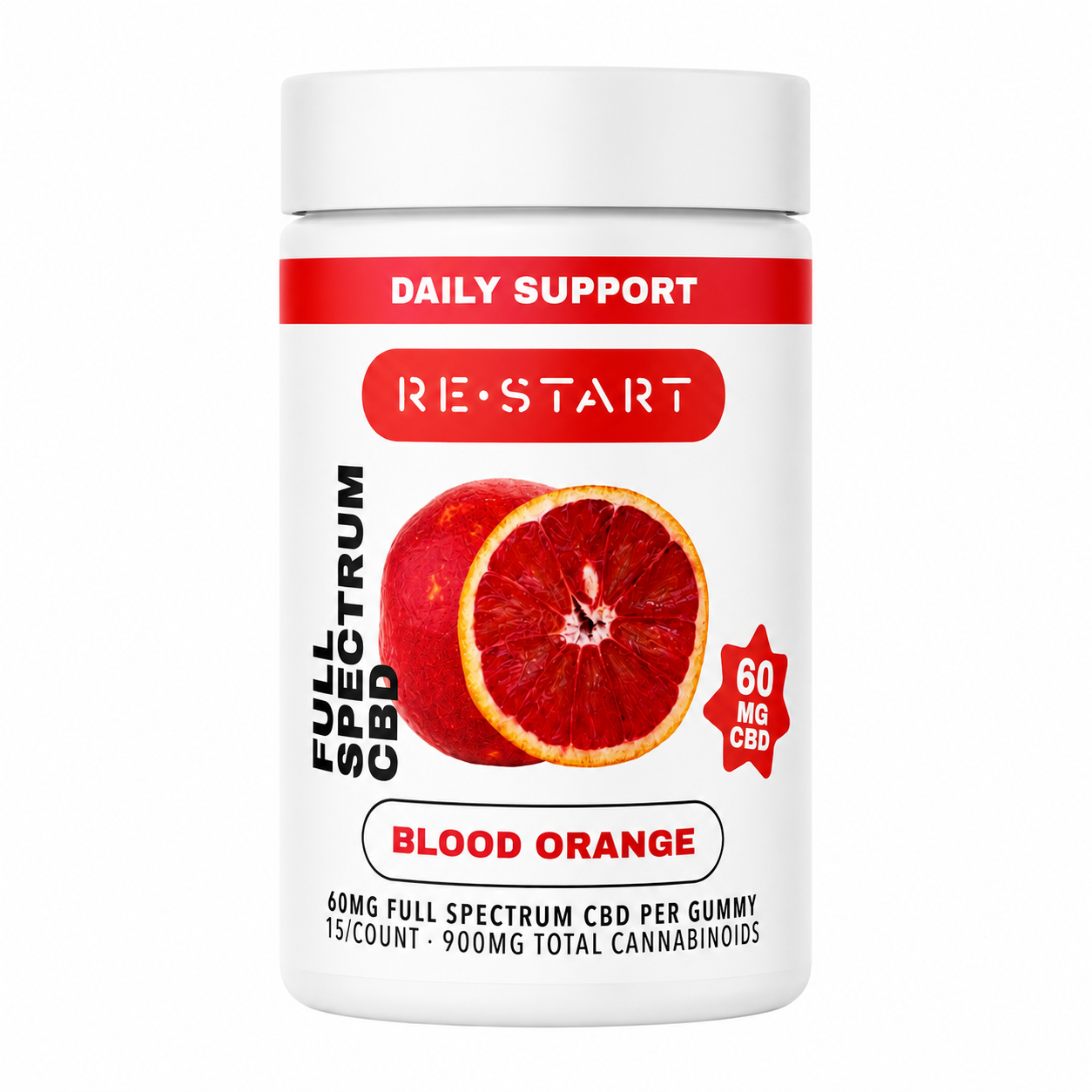 60MG CBD Full Spectrum Gummies - Blood Orange / 15ct